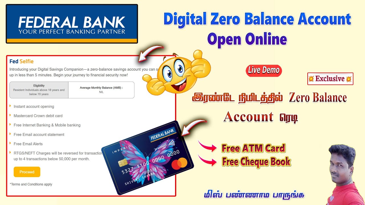 Federala Bank Zero Balance Account Open New Process details in Tamil @Tech and Technics