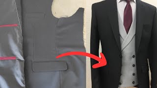 Steps of sewing front pockets and hem of men's suit | how to sew suit pocket | [PART 2]