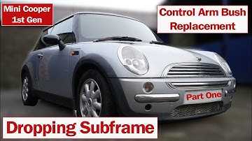 Part 1 of 2 - Dropping Subframe on a Mini Cooper 🚗 replace Control Arm Bush, Inner Ball Joints.