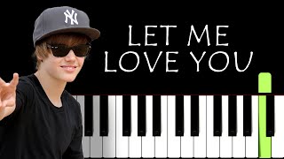 Let Me Love You EASY BEGINNER Piano Tutorial | DJ Snake X Justin Bieber