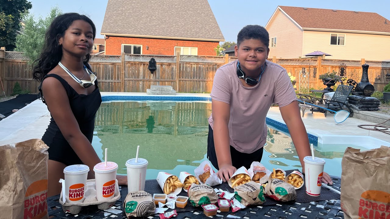 #Food Challenge|Rock,Paper,Scissors Challenge | Pool Edition | Brother vs Sister #foodie #challenge