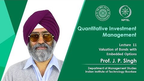 Lecture 11: Valuation of Bonds with Embedded Options