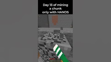 Day 13 of mining a chunk only with HANDS #minecraft