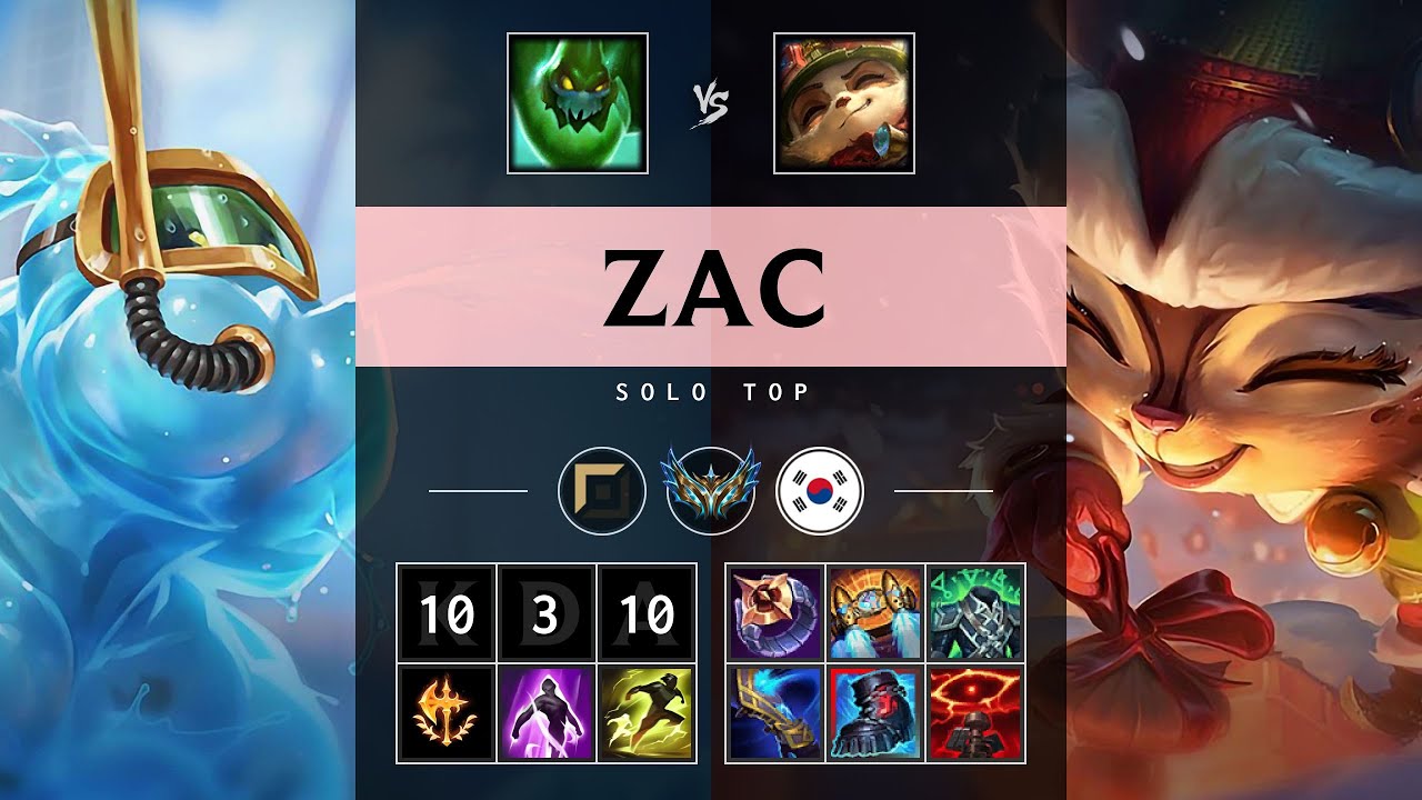 Zac Top vs Teemo - KR Challenger Patch 25.21