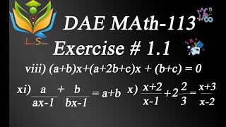 DAE Math-113 Exercise 1.1 Q1(viii-x) | DAE Applied Mathematics-1