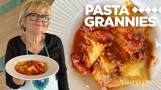 Enjoy Lina's ricotta-filled ravioli called 'cargiú' from Marche!| Pasta Grannies