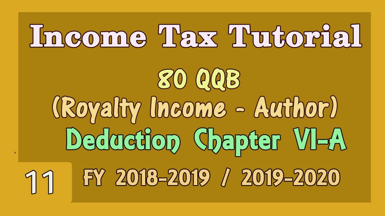 Royalty of Author Under Section 80QQB Tax Tutorial