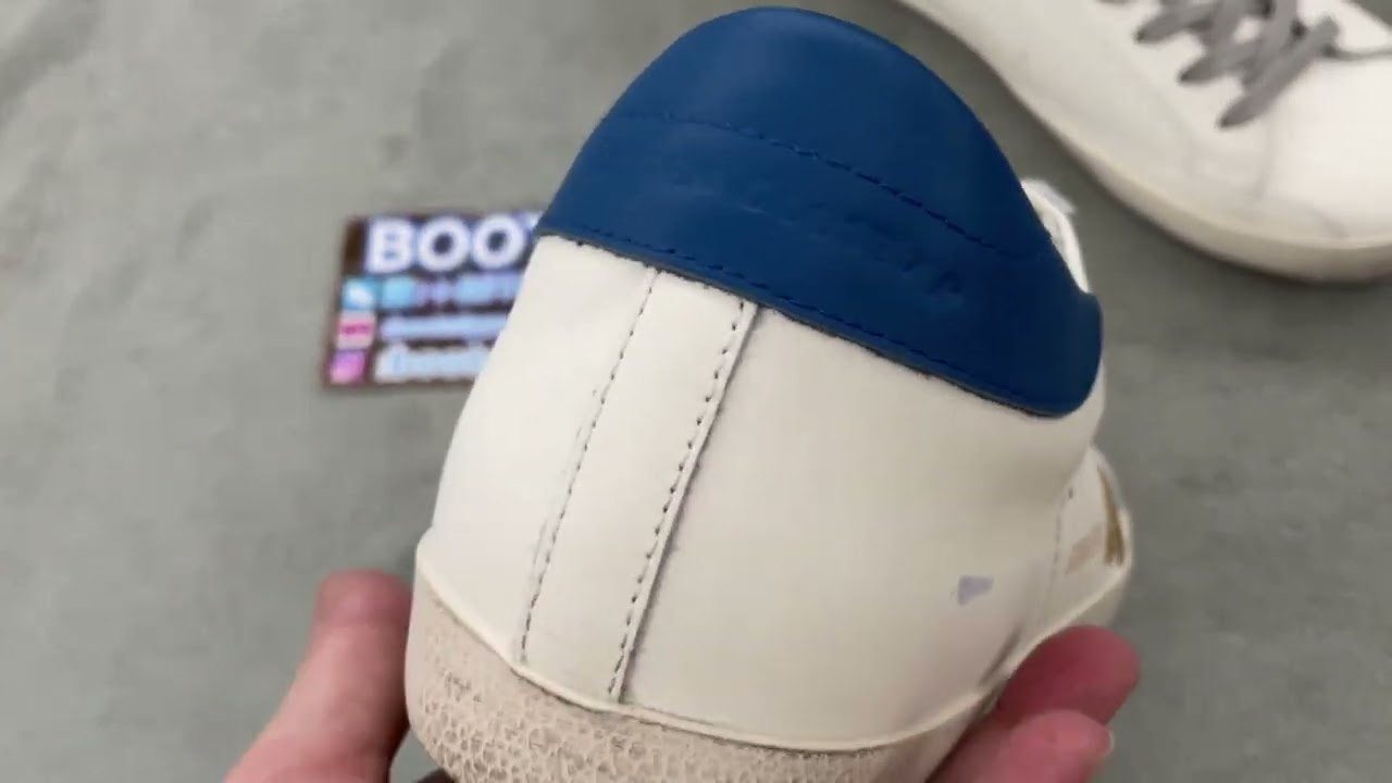 G-olden Goose SSENSE Exclusive White and Blue Glitter Superstar Sneakers