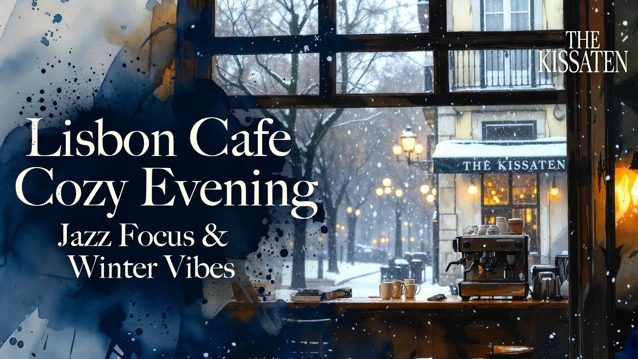 Cozy winter  evening jazz at Lisbon Cafe  ❄️ Quiet Focus Background Music 