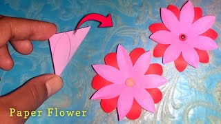Easy Paper Flower Making Craft How To Make Paper Flower Paper Flower Making Step By Step