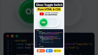 #coding #development CSS Glass Toggle Button 🤯 | HTML CSS UI Design | Modern Switch #java #webdesign