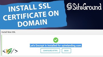 How to Install SSL Certificate on Domain in Siteground Hosting | Let