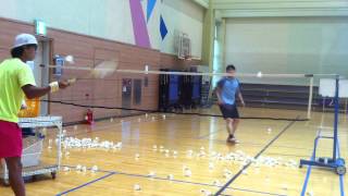 Badminton lesson 20150603(wed) - push / push / backhand hairpin 2