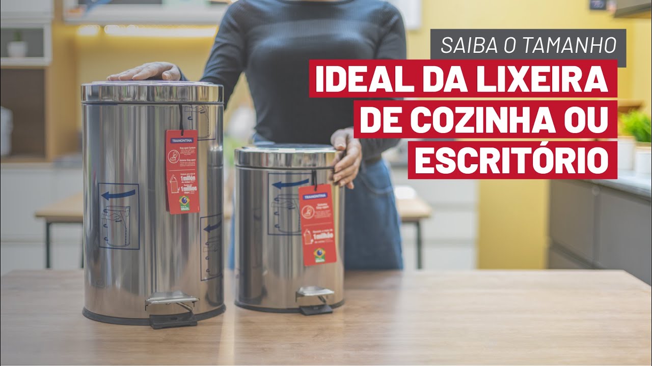 Saiba o tamanho ideal da lixeira para a cozinha ou escritório - YouTube