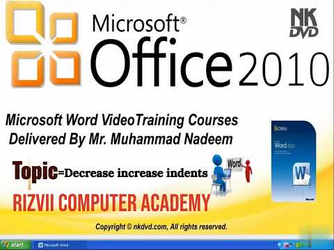 Lesson # 19 Decrease increase indents Microsoft Office Word Tutorial Urdu & Hindi
