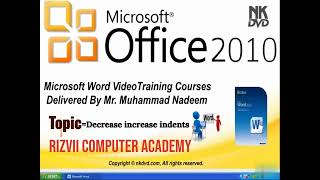 Lesson # 19 Decrease increase indents Microsoft Office Word Tutorial Urdu &amp; Hindi