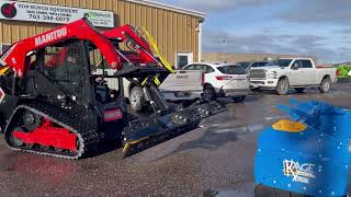 SnowFire Xtreme 2-in-1 Snow Plow on Manitou 2300 VT Compact Track Skid Steer