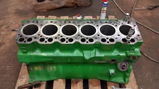 John Deere engine rebuild | Installing liners | Rebuild kit