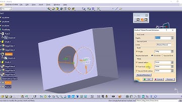 Catia Tutorial in Tamil 39 : Drafted Filleted Pocket | Sketch Based Features | Part