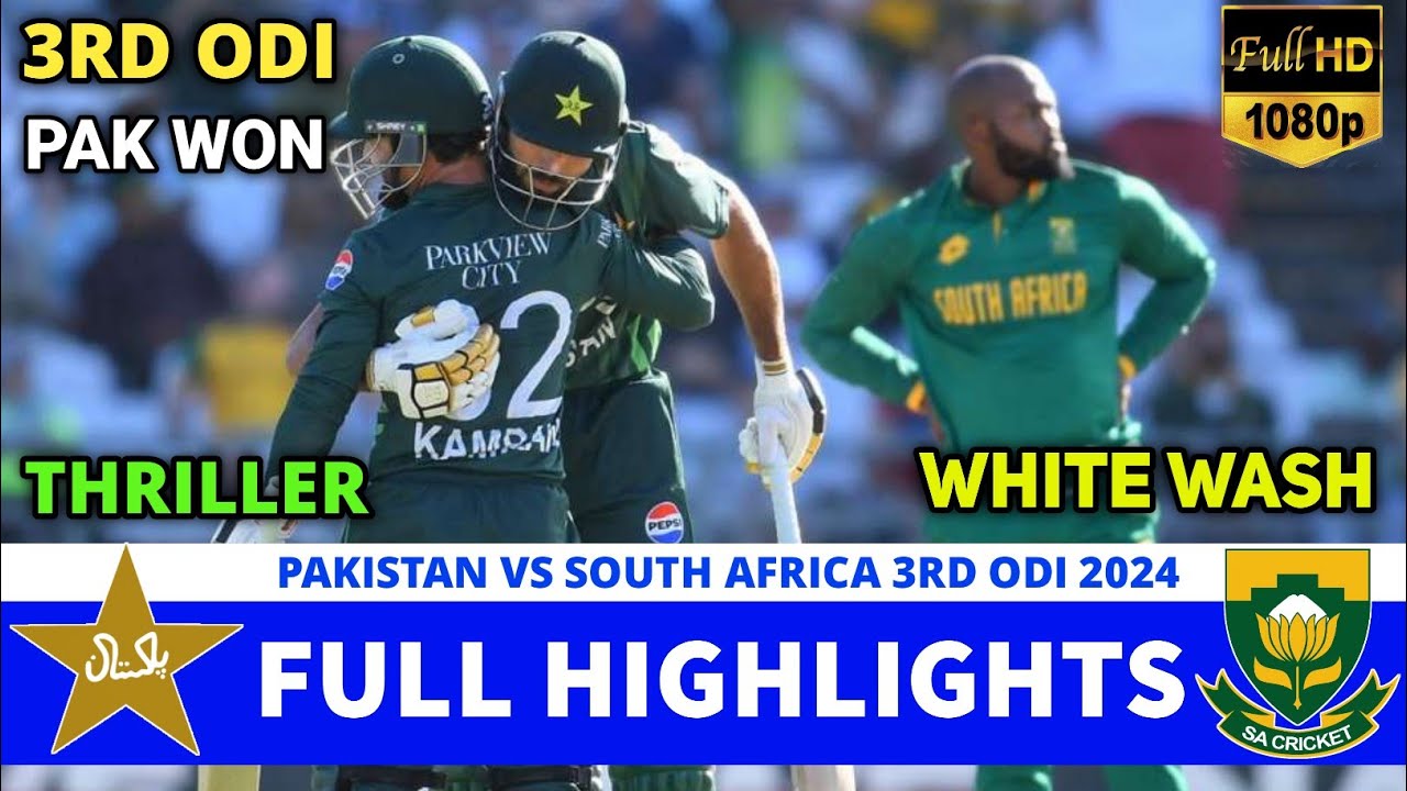 Pakistan vs South Africa 3rd ODI Match Full Highlights 2024 | PAK vs SA ...