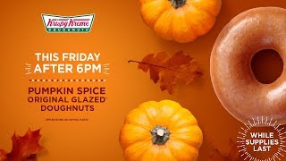 Pumpkin Spice Original Glazed Doughnuts are back at Krispy Kreme