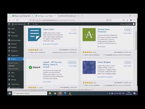 Learn WordPress (Lesson 7) : Install Page Editor (Classic Editor) & Page Builder (Elementor)