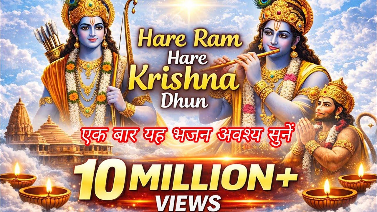 🔥 एक बार यह भजन जरूर सुनें 🙏 | Powerful Ram Bhajan | Hare Ram Hare Krishna Dhun | #RamBhajan