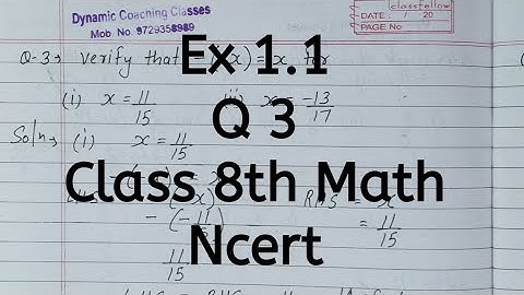Ex 1.1, Q 3, Chapter 1, Rational Number, Class 8 Math