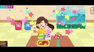 baby panda's home stories helping mum house work / tidy /cleaning aquarium / kid story help family screenshot 5