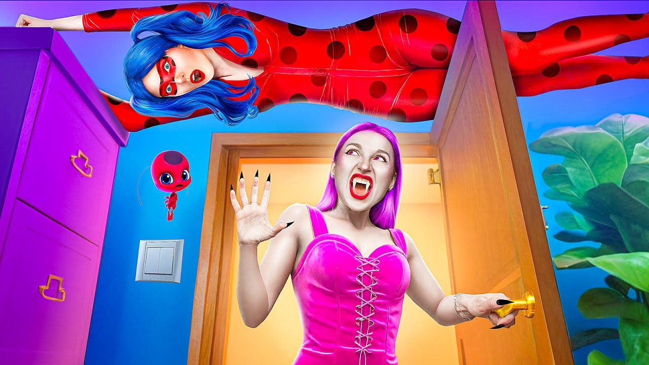 Miraculous LadyBug werd Geadopteerd door de Vampierfamilie! Superhelden Worden Vampieren
