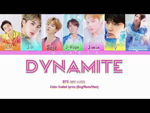 BTS Dynamite lyrics (방탄소년단Dynamite가사) (Color Coded Lyrics)