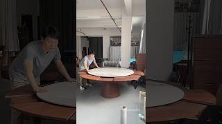 expandable round dining table for 6 to 12 people .#table #diningtable #diningroom #tabledesign