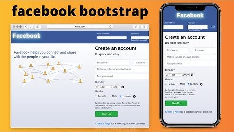 How to Create FACEBOOK Login SignUp Page HTML, CSS [BOOSTRAP framework]