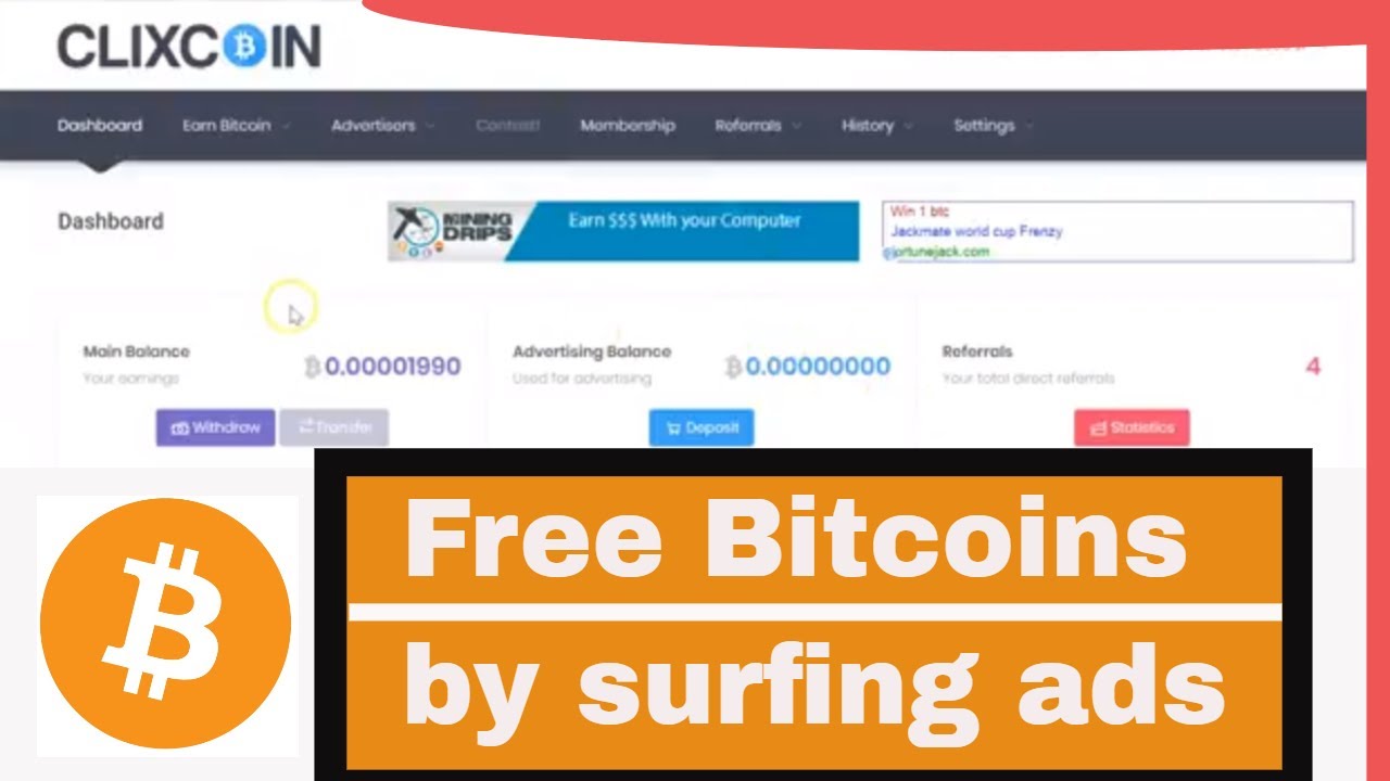 Clixcoin Tutorial How To Earn Free Bitcoin By Surfing Ads - 