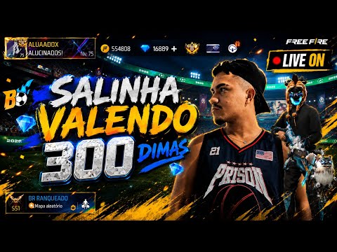 SALINHA VALENDO 300 DIAMANTES 🔴 FREE FIRE AO VIVO 🔴 #FREEFIRE #DIMAS #CODIGUIN #DIAMANTES #SHORTS