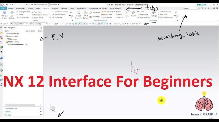 Siemens NX 11/12 Beginners Course | Episode 2 | User Interface Tour