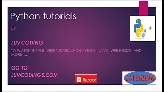 INTRODUCTION TO PYTHON | PYTHON STRINGS TUTORIALS  LUVCODING