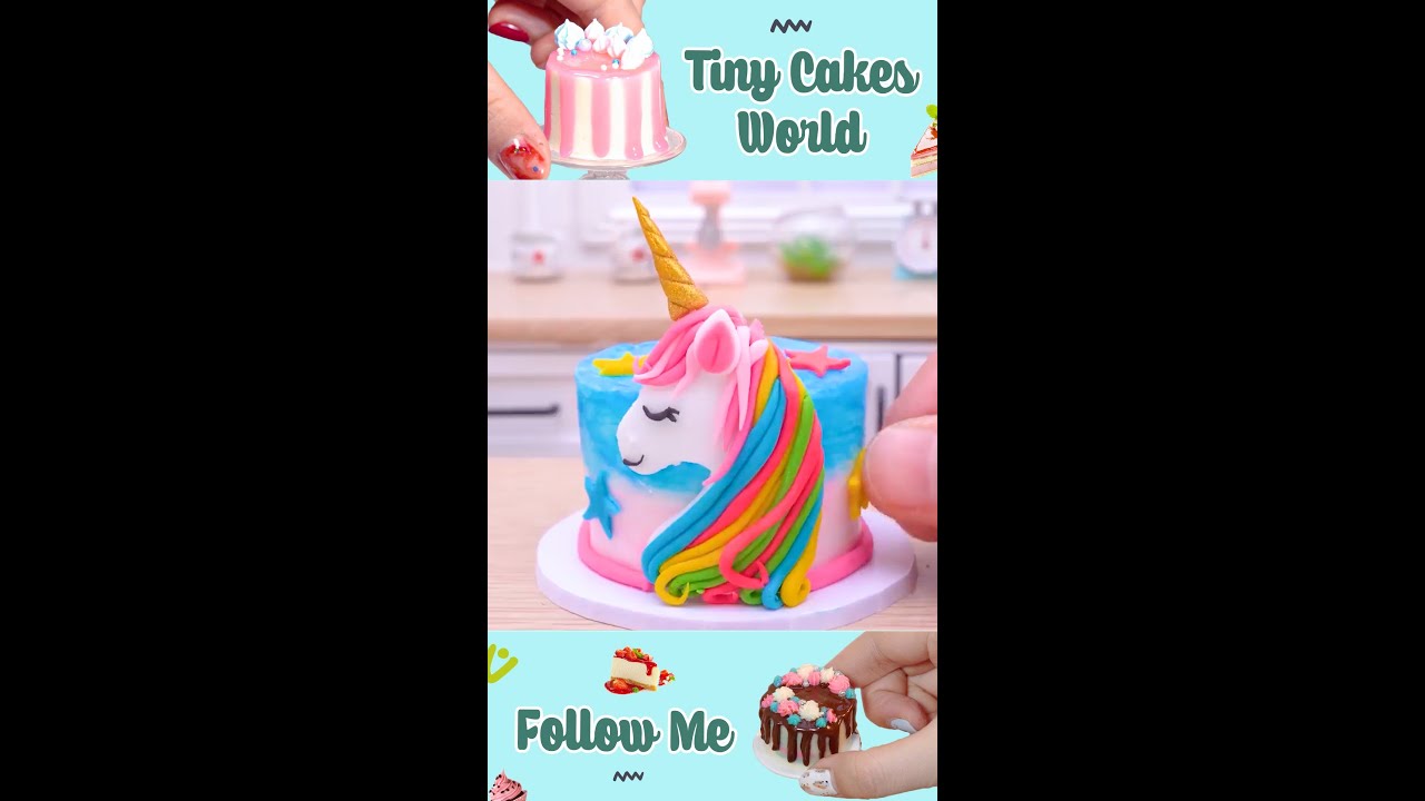 Satisfying Miniature UNICORN CAKE Decorating 