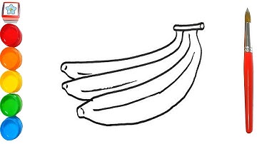 Vẽ hình #223: Vẽ Nải chuối đơn giản | How to draw bananas