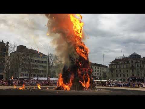 Sechseläuten 2018 when the Böögg explodes - Courtesy Cloudia Chen