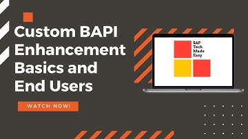 Custom BAPI Enhancement Basics and End Users