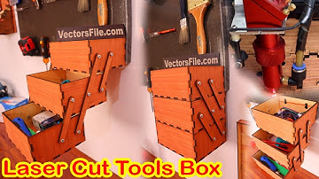 Laser Cut Wooden Tools Box | How to Make a Tool Box | Tools Organizer Box by VectorsFile.com