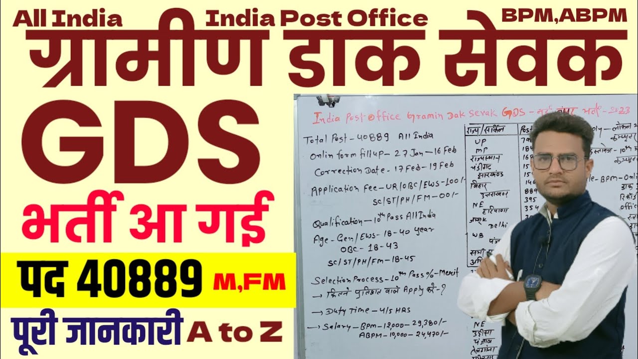 India Post Office GDS Recruitment 2023 Gds Bharti 2023 Post Office