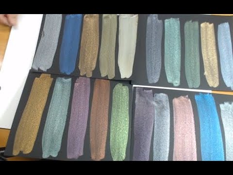 Iridescent Watercolor Comparison - Daniel Smith, Kuretake, & FineTec 