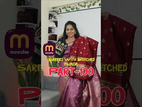 meesho saree With Stitched Blouse Part 100 | meesho review videos | meesho sarees review #meesho