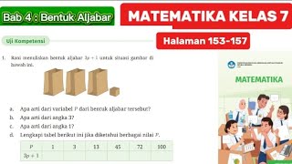 KUNCI JAWABAN MATEMATIKA KELAS 7 HALAMAN 153 -157 UJI KOMPETENSI Bab 4 Bentuk Aljabar KUNCI JAWABAN MATEMATIKA KELAS 7 HALAMAN 153 -157 UJI KOMPETENSI Bab 4 Bentuk Aljabar