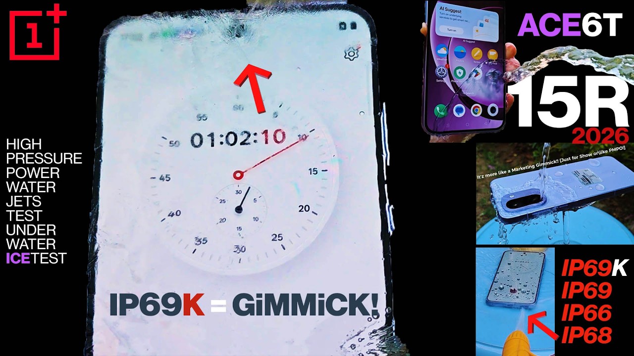 OnePlus 15R Waterproof JET Damage Test ACE 6T - IP69K IS JUST FOR SHOW IP69K 69 IP68 66 ICE TESTING
