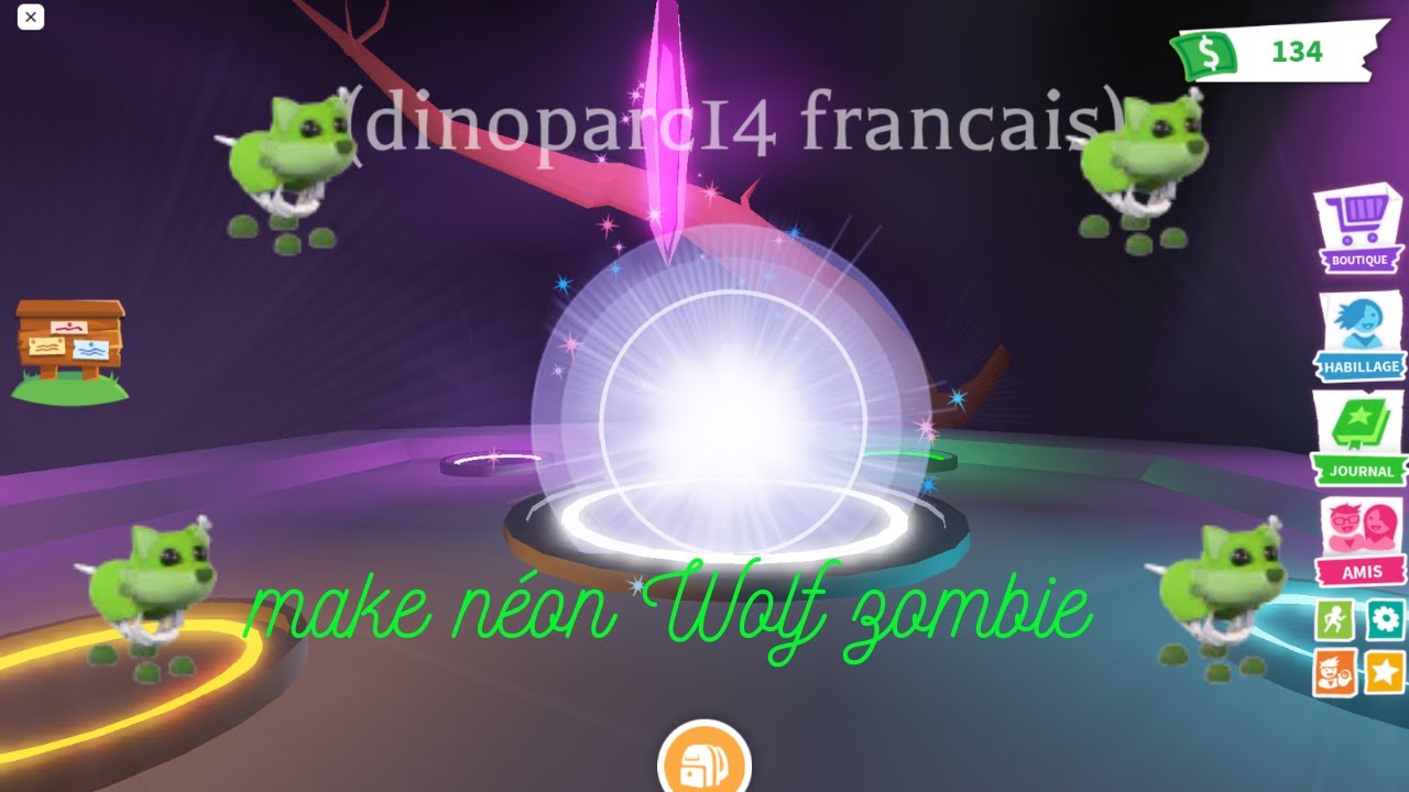 make néon zombie Wolf adopte me halloween