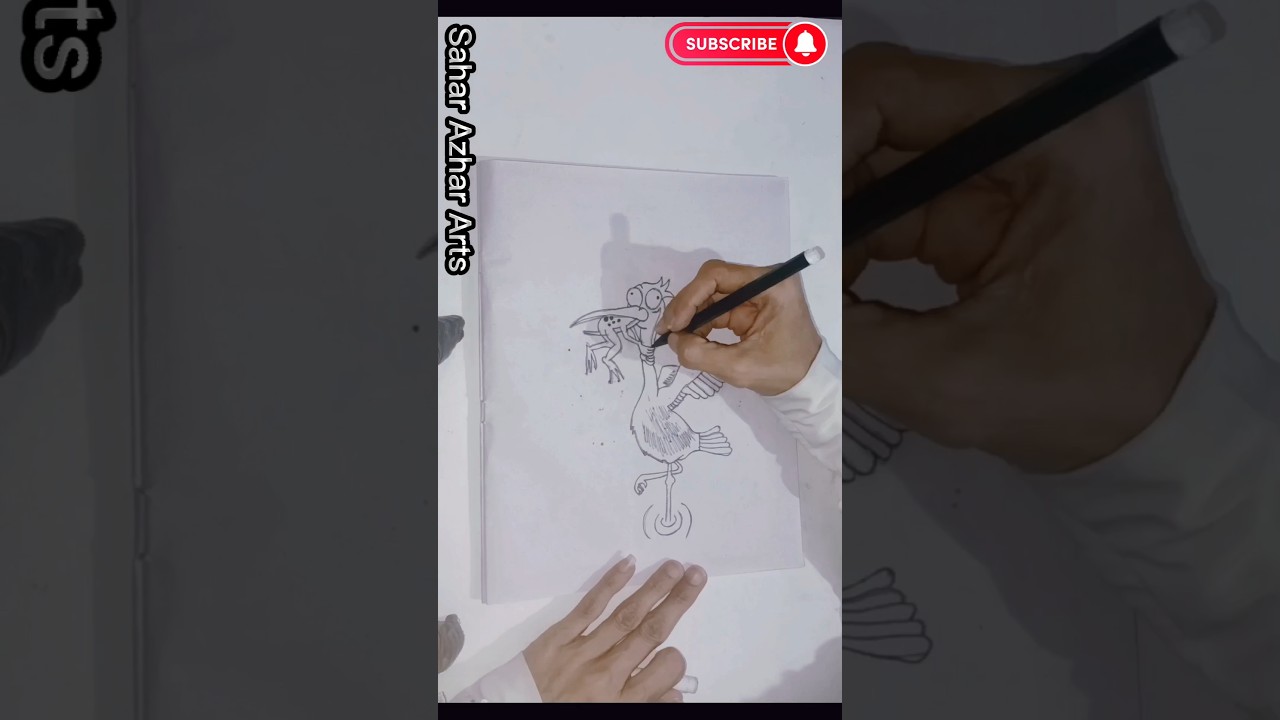 Bird eating Frog 🐸 Drawing 