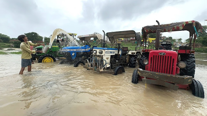 Washing My Tractors and Vehicles in Dam Swaraj 735 FE Sonalika Di-734 John Deere 4wd Mahindra 575